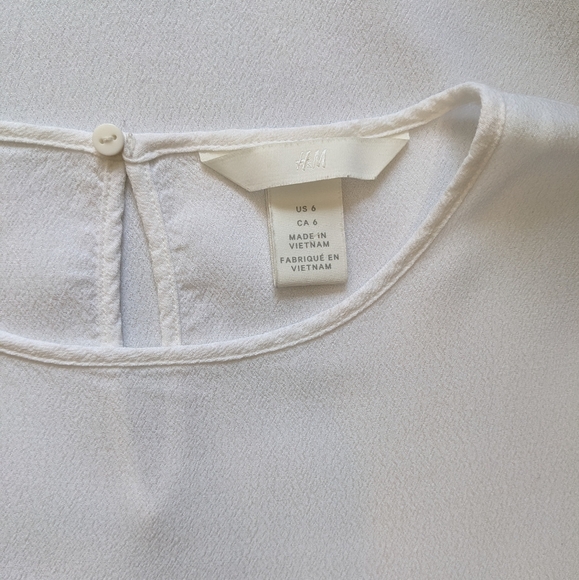 H&M Crepe Blouse, White, US 6 - Picture 2 of 9